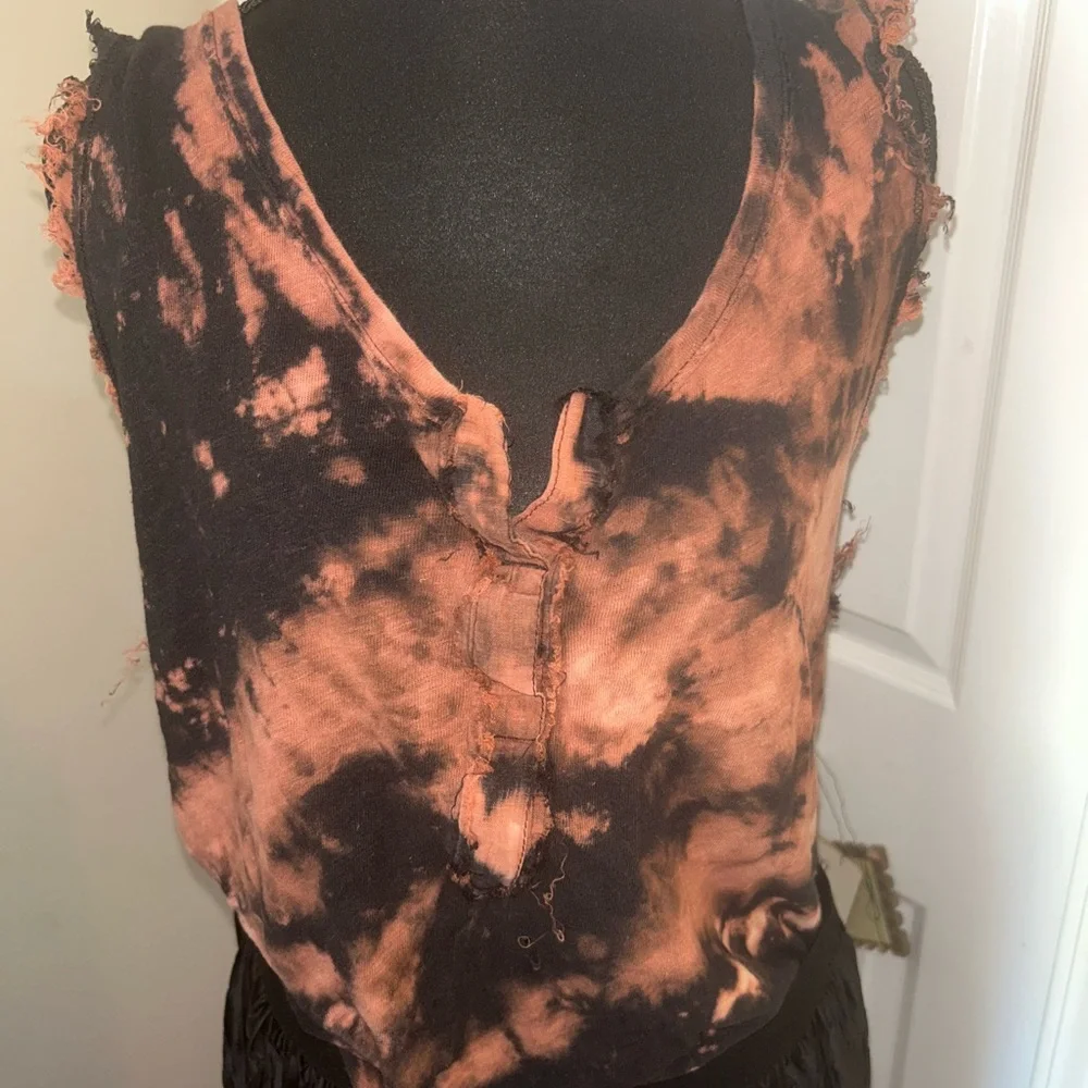Free People Black and Orange Tie-Dye Tank Top - Picture 12 of 13